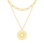 Collier acier doré 2 rangs 44 cm - vue 1