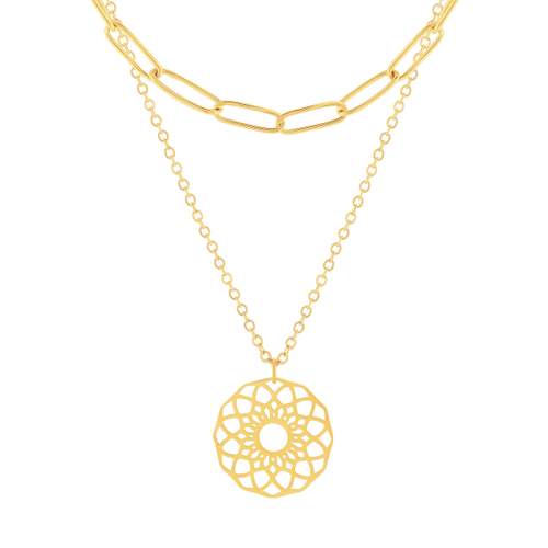 Collier acier doré 2 rangs 44 cm
