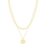 Collier acier doré 2 rangs 44 cm - vue 2