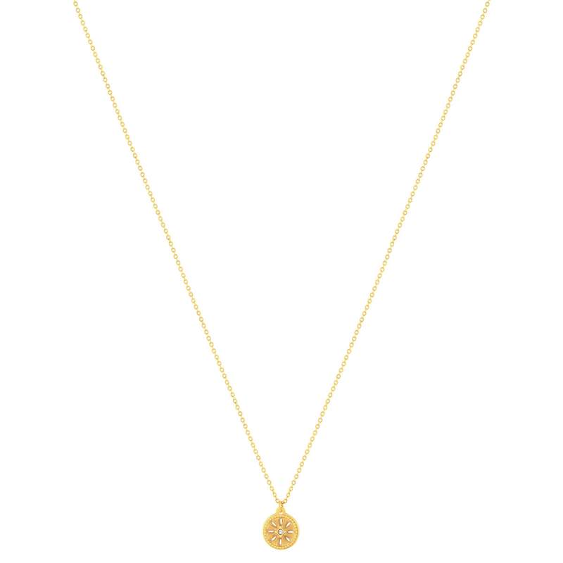 Collier acier doré strass 46 cm - vue 2