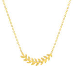 Collier acier doré feuilles 45 cm - vue 1