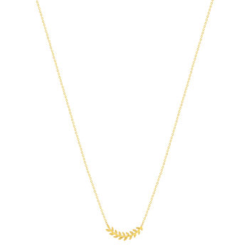 Collier acier doré feuilles 45 cm