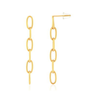 Boucles d'oreilles acier doré pendantes