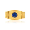 Bague acier doré ouverte lapis lazuli - vue V3