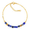 Bracelet acier doré lapis lazuli - vue V1