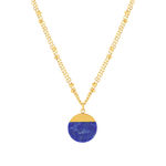 Collier acier doré 2 rangs lapis lazuli 47 cm - vue 1