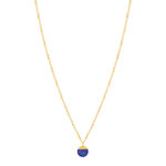 Collier acier doré 2 rangs lapis lazuli 47 cm - vue 2