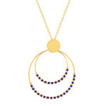 Collier acier doré lapis lazuli 45.5cm - vue 1