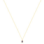 Collier acier doré lapis lazuli et zirconias 45 cm - vue 2