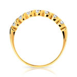 Alliance or 750 jaune demi-tour diamants - vue 2