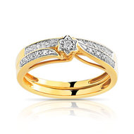 Duo alliance solitaire or 2 tons 750 diamant