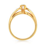 Duo alliance demi-tour solitaire or 2 tons 750 étoile diamants - vue 2