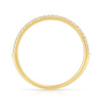 750 yellow gold half diamond wedding ring - view 2