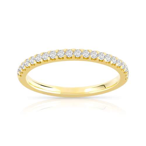 Alliance or 750 jaune demi-tour diamants