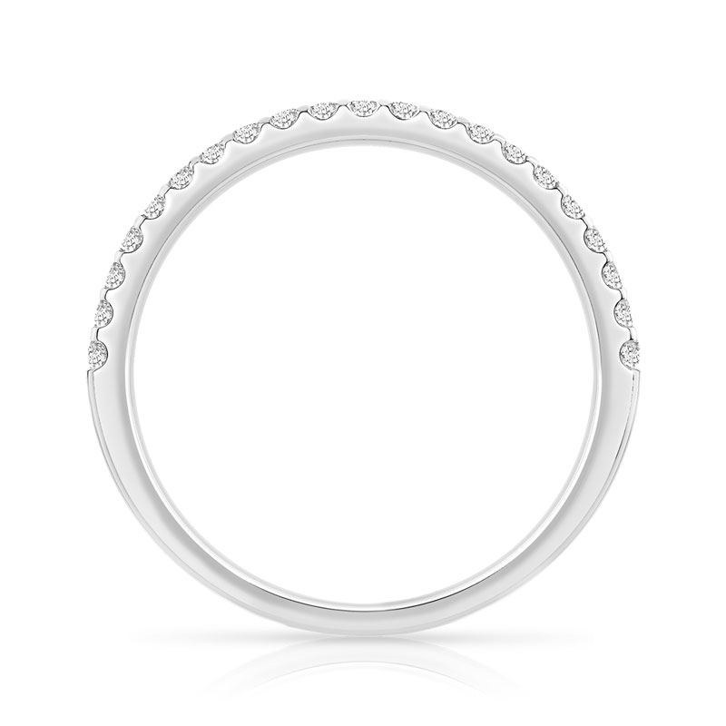 Alliance or 750 blanc demi-tour diamants 0.25 ct 2 mm - vue 2