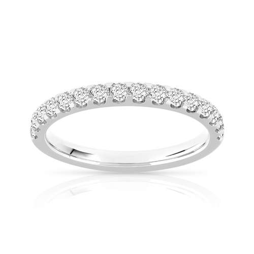 Alliance demi-tour or 750 blanc diamant
