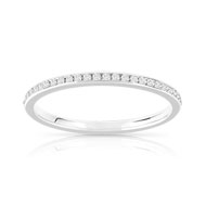 Alliance or 750 blanc demi-tour diamants 0.15 ct 1.8 mm