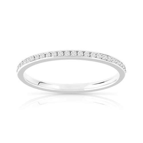 Alliance or 750 blanc demi-tour diamants 0.15 ct 1.8 mm