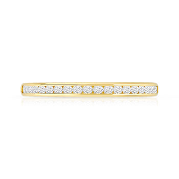 Alliance or 750 jaune demi-tour diamants 0.25 ct 2.1 mm