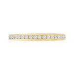 Alliance or 750 jaune tour complet diamants 0.50 ct 2.1mm - vue 3