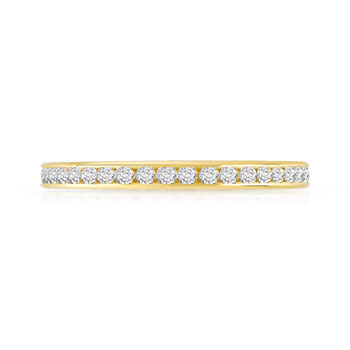 Alliance or 750 jaune tour complet diamants 0.50 ct 2.1mm