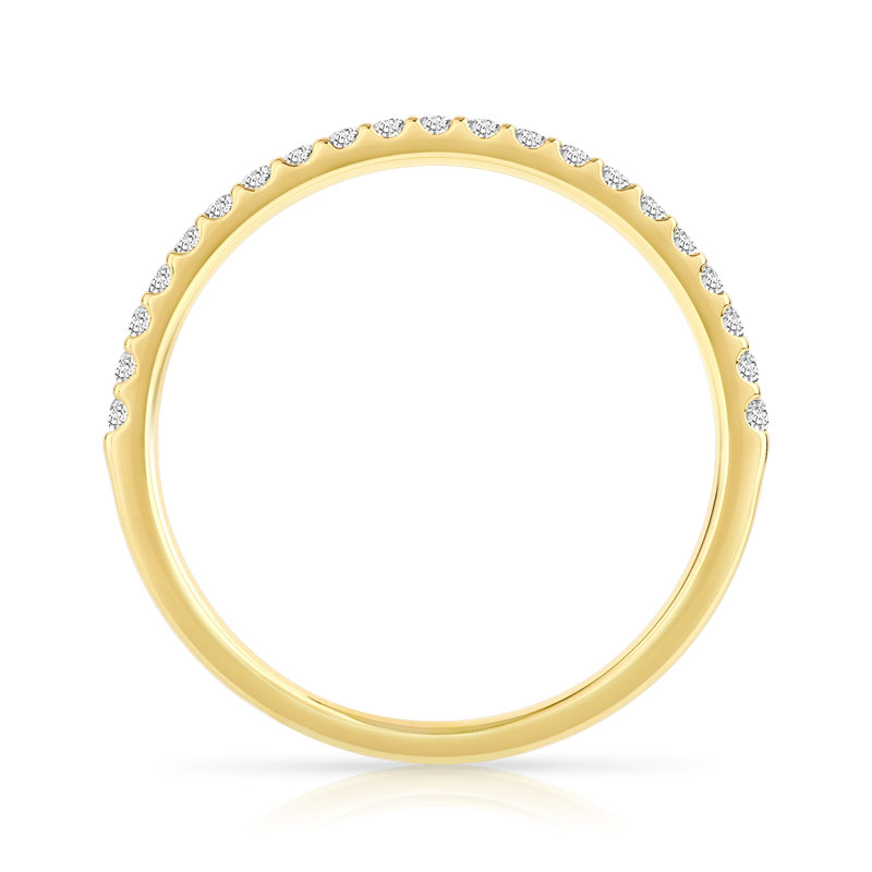 Alliance demi-tour or 750 jaune diamant - vue 2
