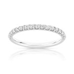 Alliance or 750 blanc demi-tour diamants - vue 1