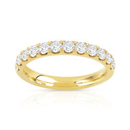 Alliance demi-tour or 750 jaune diamant 0.75 ct 3mm
