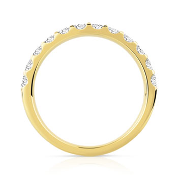 Alliance demi-tour or 750 jaune diamant 0.75 ct 3mm