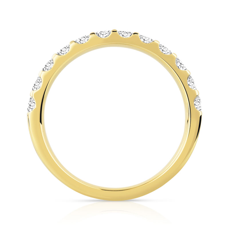 750 yellow gold half-turn ring with 0.75 ct diamond, 3 mm - view 2