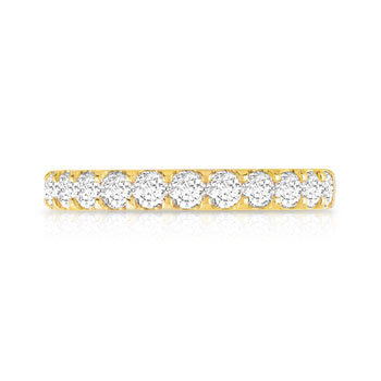 Alliance demi-tour or 750 jaune diamant 0.75 ct 3mm