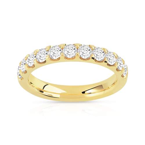Alliance demi-tour or 750 jaune diamant