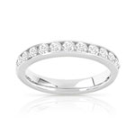 Alliance demi-tour or 750 blanc diamant - vue 1