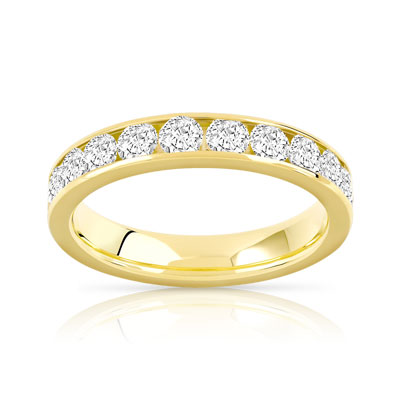 Alliance or 750 jaune diamant - vue 1