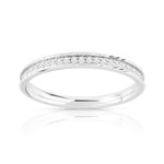 Alliance or 750 blanc diamants 2,4 mm - vue 1