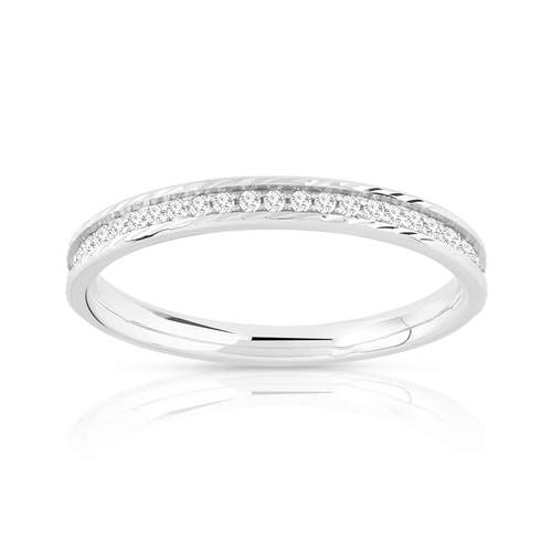 Alliance or 750 blanc diamants 2,4 mm