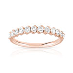Alliance or 750 rose demi-tour diamants 0.50 ct 3.4 mm - vue 1