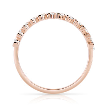 Alliance or 750 rose demi-tour diamants 0.50 ct 3.4 mm