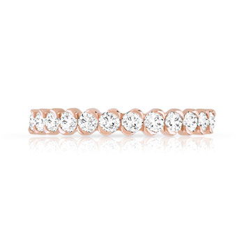 Alliance or 750 rose demi-tour diamants 0.50 ct 3.4 mm