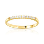 Alliance or 750 jaune demi-tour diamants - vue 1