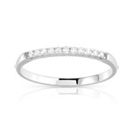 Alliance or 750 blanc demi-tour diamants - vue 1