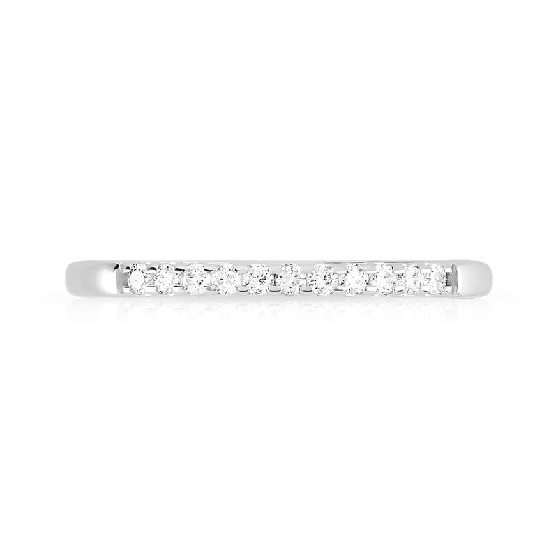 Alliance or 750 blanc demi-tour diamants - vue 3