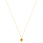 Amethist verguld stalen halsketting 45 cm - zicht 2