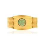 Bague acier doré ouverte aventurine verte - vue 3