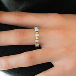 Bague acier doré amazonites - vue porté 1