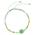 Bracelet cordon coton vert aventurine verte et amazonites - vue 1