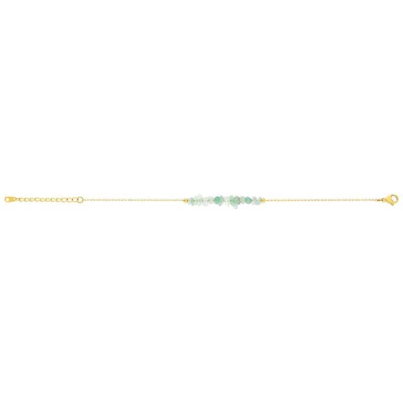 Bracelet acier doré aventurines vertes 20 cm - vue 2