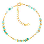 Bracelet acier doré fluorites 20 cm - vue 1