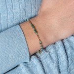 Bracelet acier doré fluorites 20 cm - vue porté 1