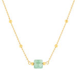 Collier acier doré aventurine verte 45 cm - vue 1